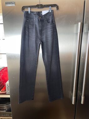 Ag mid rise straight stretchy jeans